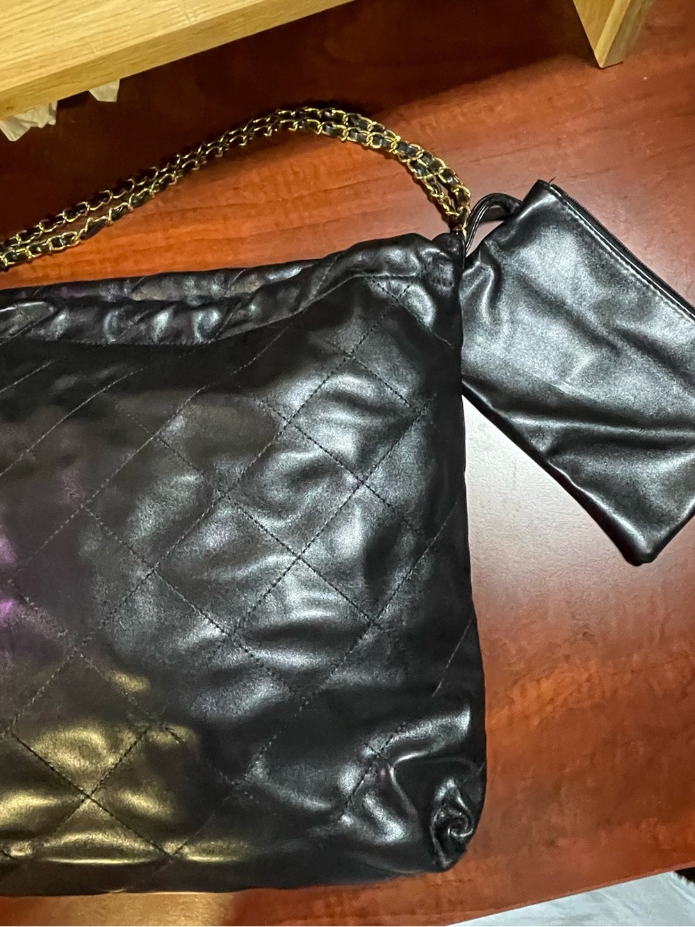 Very Spacious 2 Pc Large Quilted “ Puffer “ Tote / No Brand Name / 15”T x 14” W - Picture 11 of 15